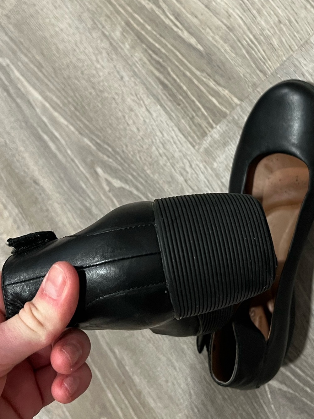 Clark’s Black Ankle-Strap Wedge Pumps / mary jane clogs - Picture 7 of 7